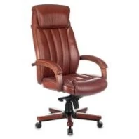 Кресло Бюрократ T-9922WALNUT (кожа тёмно-коричневая)